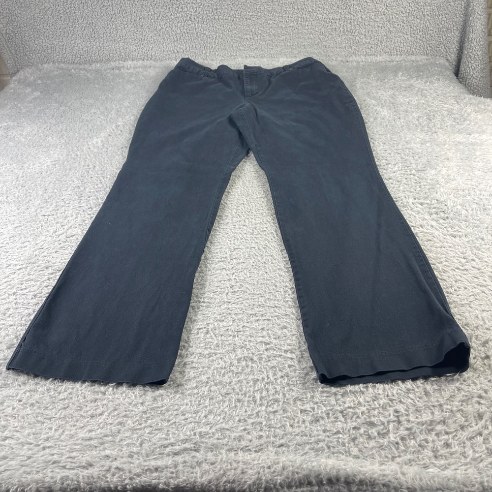 St Johns Bay Womens Navy Blue Straight Leg Chino Pants Size 14 Casual Workwear